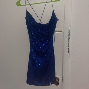Blue Sequin Windsor Dress